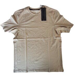 Kenneth Cole Men Active Beige Tech Short Sleeve Tee  Lightweight & Breathable  M